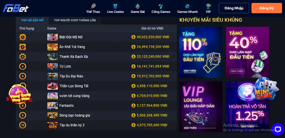 Hành vi bị cấm tại 58win1 khuyến mãi